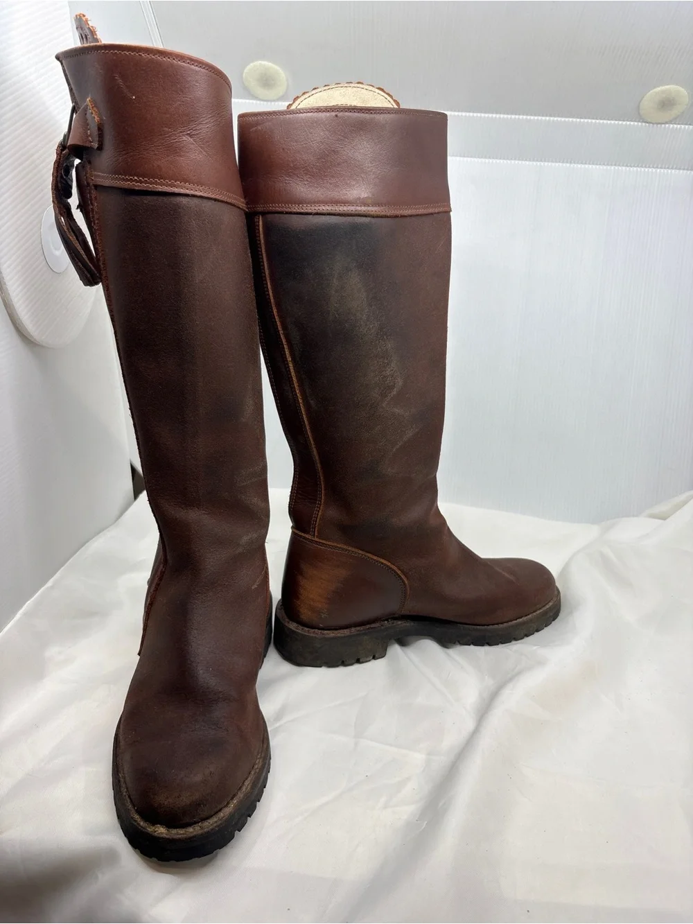 El Estribo Boots Womens Size 36 Brown Tall Leather Zip Tassel Spain Riding